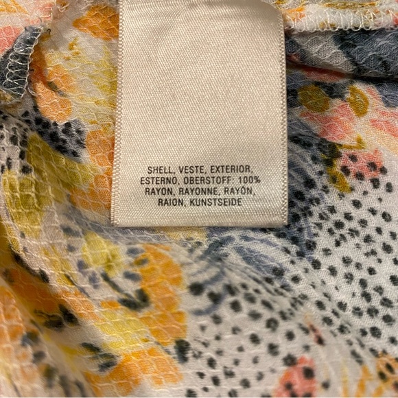 Floreat Anthropologie Tie Front Sleeveless Daisy Floral Blouse - Picture 11 of 13